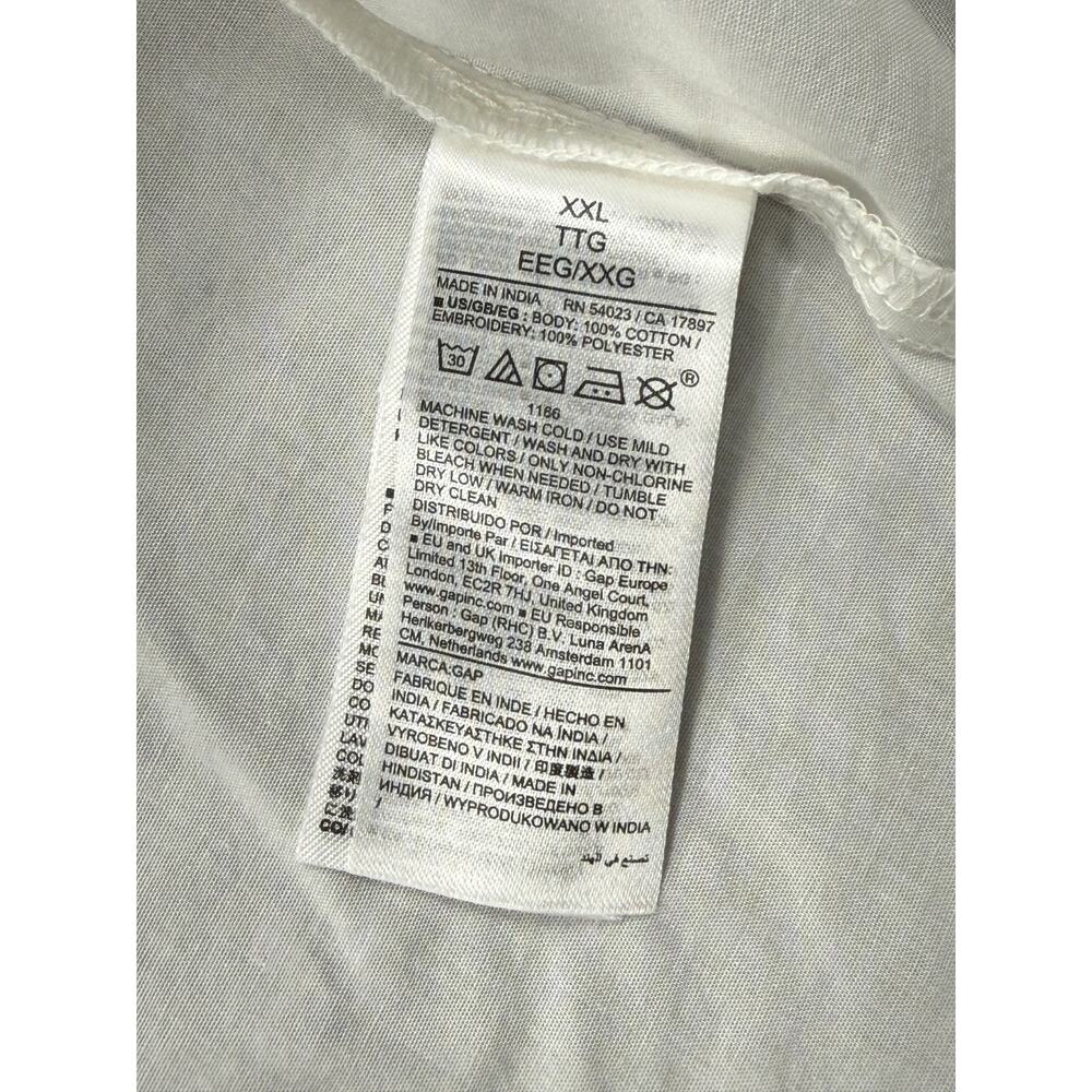 NWT Gap white Relaxed Poplin Flutter Sleeve Top Sz XXL v-neckline ruffle trim - Picture 9 of 10